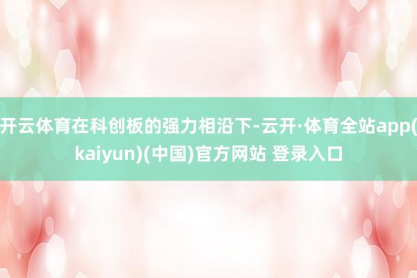 开云体育在科创板的强力相沿下-云开·体育全站app(kaiyun)(中国)官方网站 登录入口