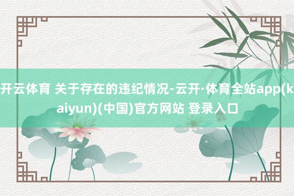 开云体育 关于存在的违纪情况-云开·体育全站app(kaiyun)(中国)官方网站 登录入口