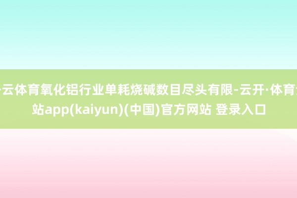 开云体育氧化铝行业单耗烧碱数目尽头有限-云开·体育全站app(kaiyun)(中国)官方网站 登录入口
