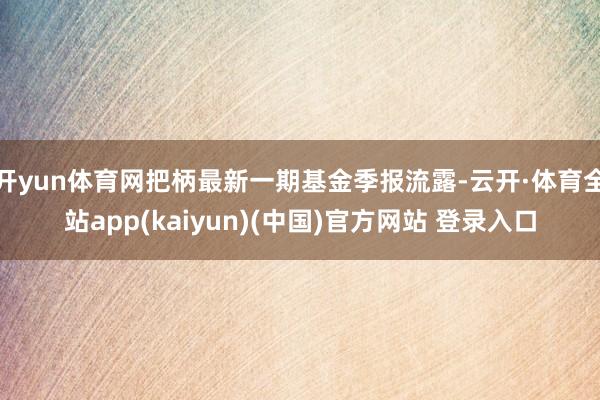 开yun体育网把柄最新一期基金季报流露-云开·体育全站app(kaiyun)(中国)官方网站 登录入口