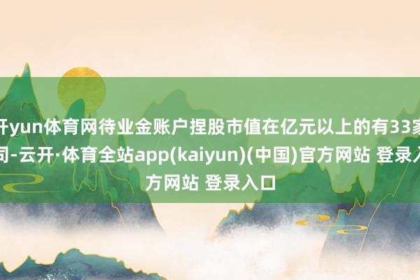 开yun体育网待业金账户捏股市值在亿元以上的有33家公司-云开·体育全站app(kaiyun)(中国)官方网站 登录入口
