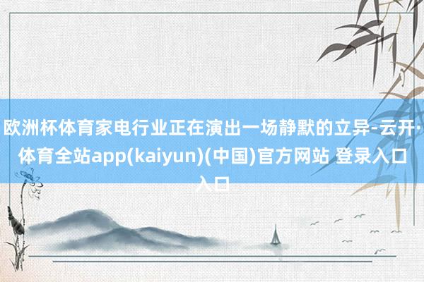 欧洲杯体育　　家电行业正在演出一场静默的立异-云开·体育全站app(kaiyun)(中国)官方网站 登录入口