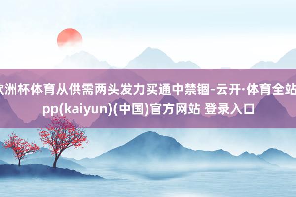 欧洲杯体育从供需两头发力买通中禁锢-云开·体育全站app(kaiyun)(中国)官方网站 登录入口