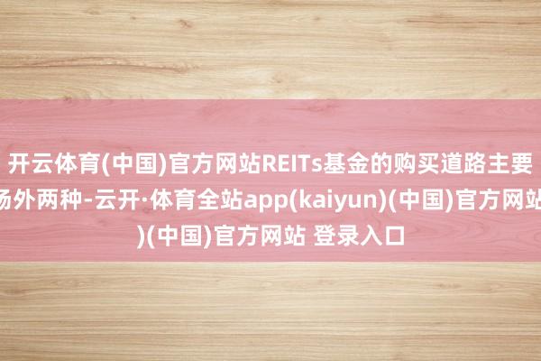 开云体育(中国)官方网站REITs基金的购买道路主要有场内和场外两种-云开·体育全站app(kaiyun)(中国)官方网站 登录入口