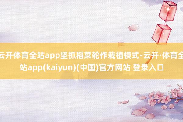 云开体育全站app坚抓稻菜轮作栽植模式-云开·体育全站app(kaiyun)(中国)官方网站 登录入口